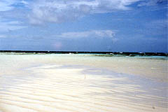 真っ白な百合が浜(鹿児島県与論町、1998年9月9日）